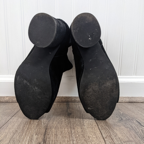 Jeffrey Campbell Black Suede Leather Heeled Open Toe Boot Booties Shoes Size 8 - Picture 5 of 8